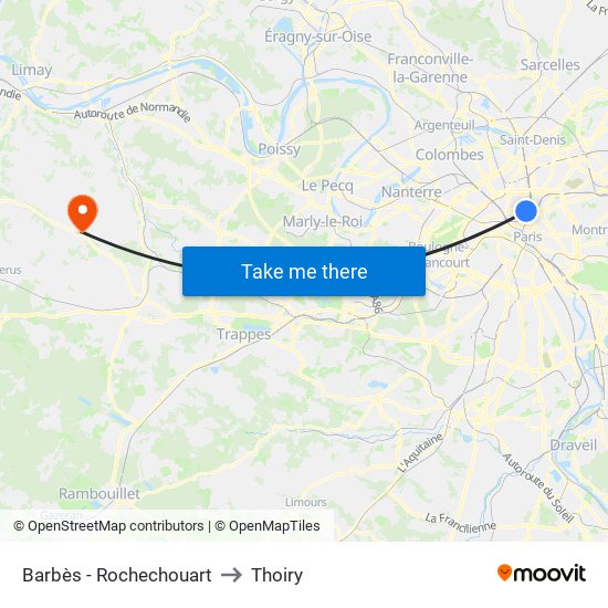 Barbès - Rochechouart to Thoiry map