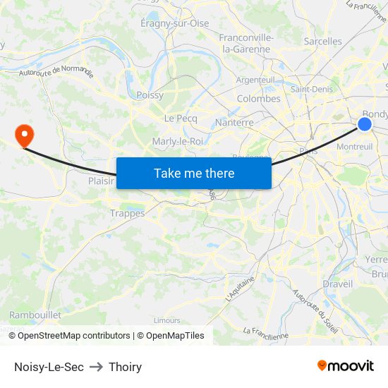 Noisy-Le-Sec to Thoiry map
