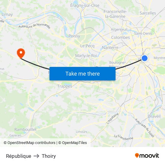 République to Thoiry map