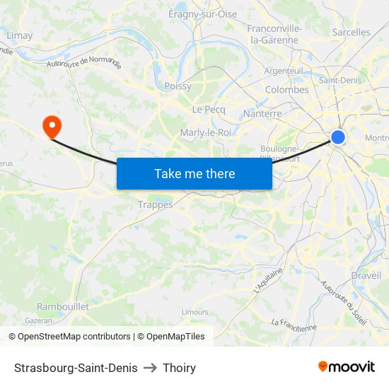 Strasbourg-Saint-Denis to Thoiry map