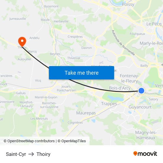 Saint-Cyr to Thoiry map