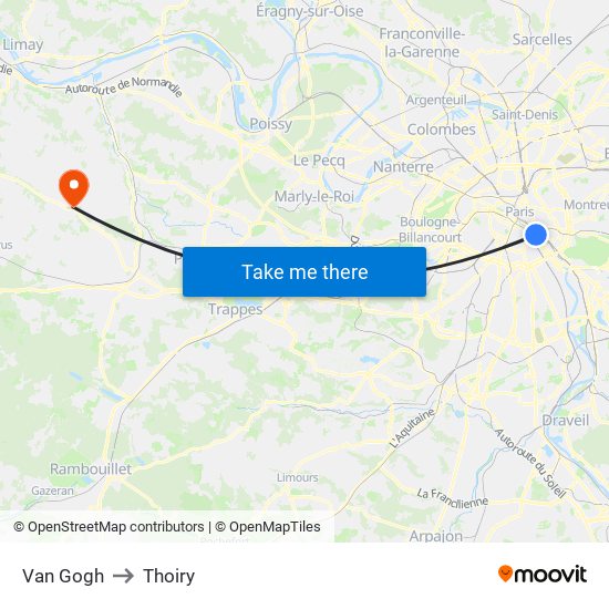 Van Gogh to Thoiry map