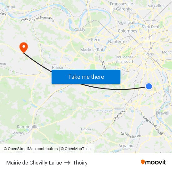Mairie de Chevilly-Larue to Thoiry map
