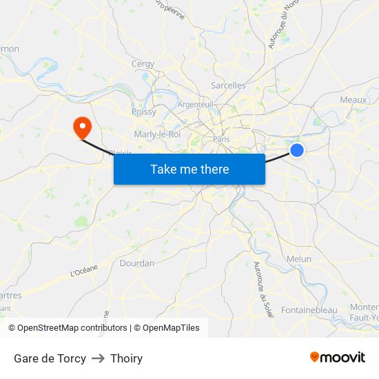 Gare de Torcy to Thoiry map