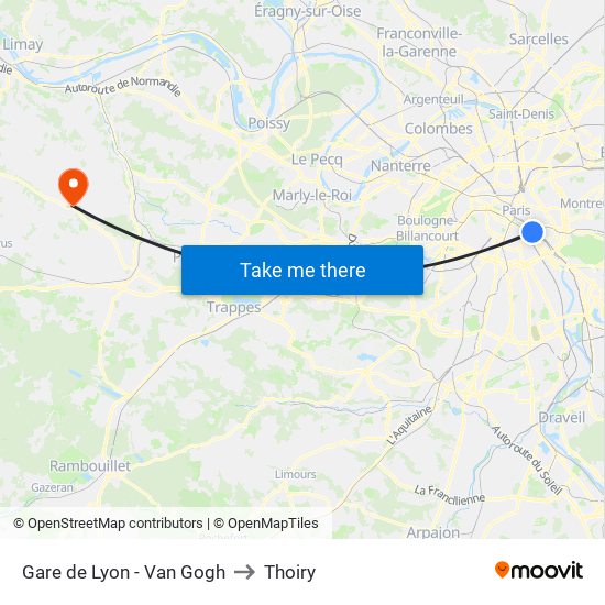 Gare de Lyon - Van Gogh to Thoiry map