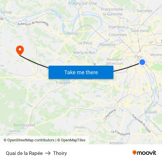 Quai de la Rapée to Thoiry map
