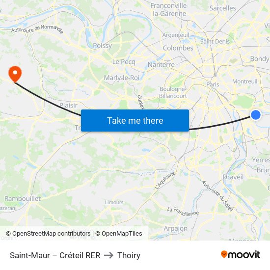 Saint-Maur – Créteil RER to Thoiry map