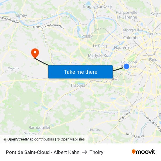 Pont de Saint-Cloud - Albert Kahn to Thoiry map