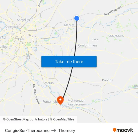 Congis-Sur-Therouanne to Thomery map