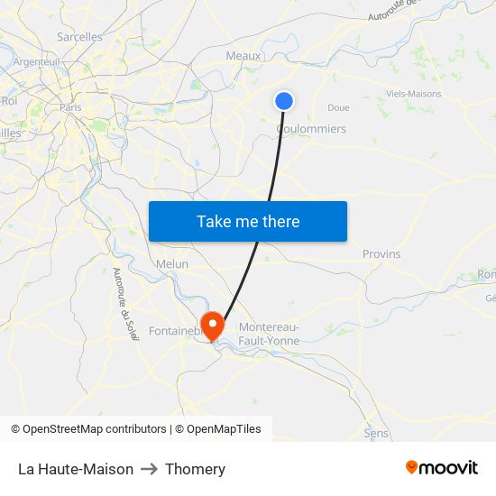 La Haute-Maison to Thomery map