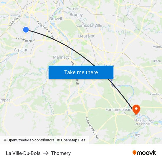 La Ville-Du-Bois to Thomery map