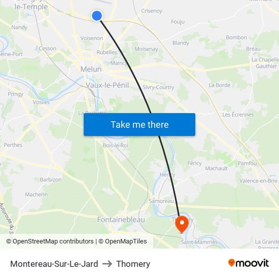 Montereau-Sur-Le-Jard to Thomery map