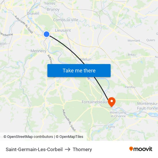 Saint-Germain-Les-Corbeil to Thomery map