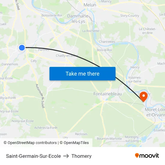 Saint-Germain-Sur-Ecole to Thomery map