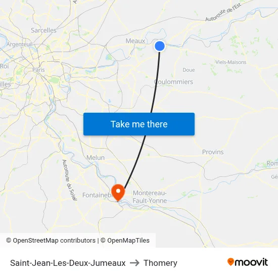 Saint-Jean-Les-Deux-Jumeaux to Thomery map