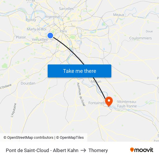 Pont de Saint-Cloud - Albert Kahn to Thomery map
