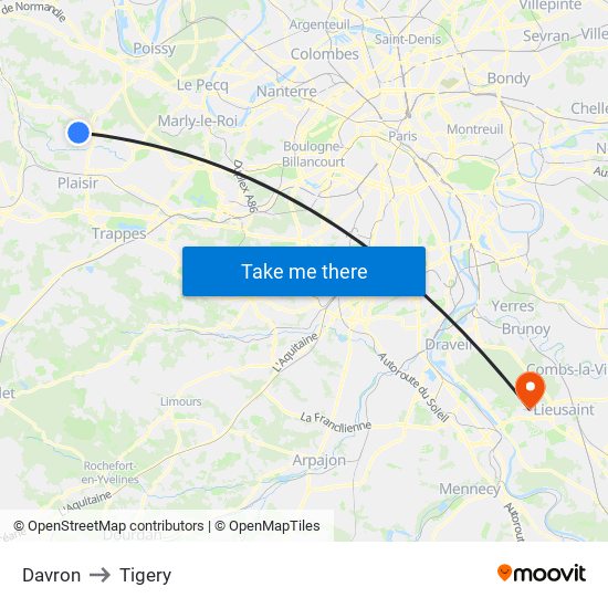Davron to Tigery map