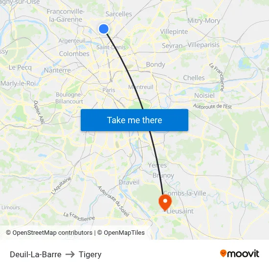 Deuil-La-Barre to Tigery map