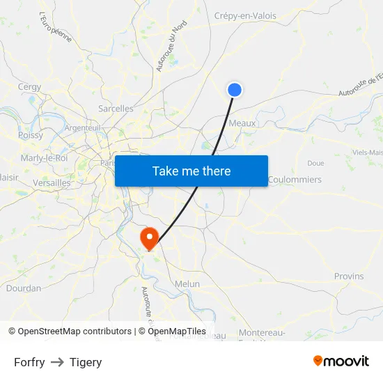 Forfry to Tigery map