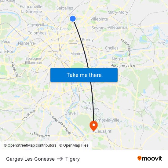 Garges-Les-Gonesse to Tigery map
