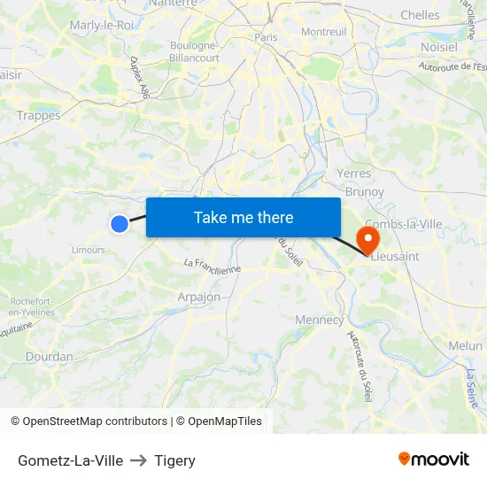 Gometz-La-Ville to Tigery map