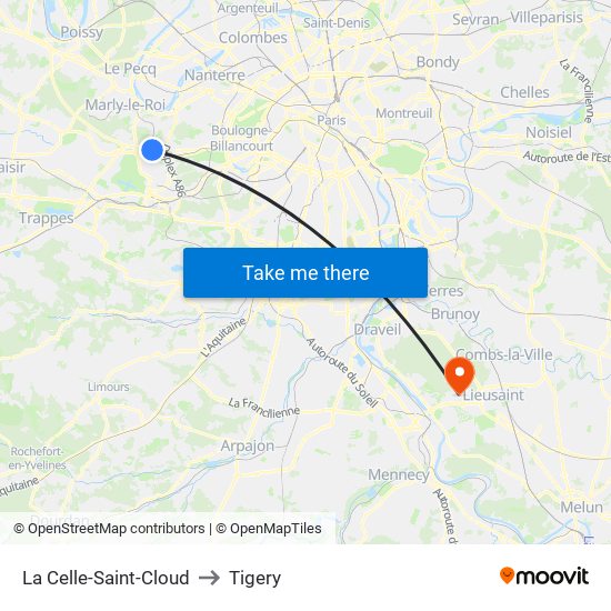 La Celle-Saint-Cloud to Tigery map