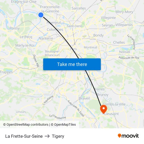 La Frette-Sur-Seine to Tigery map