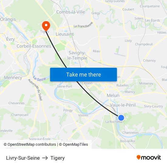Livry-Sur-Seine to Tigery map