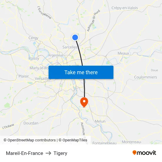 Mareil-En-France to Tigery map