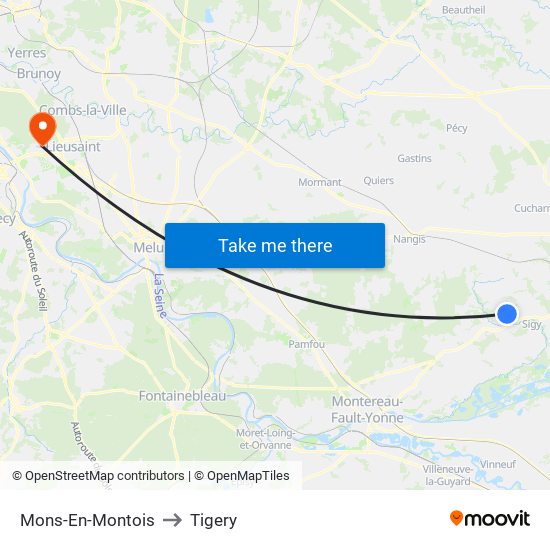 Mons-En-Montois to Tigery map