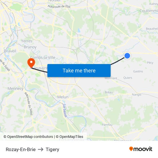 Rozay-En-Brie to Tigery map