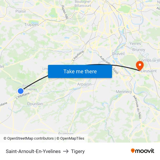 Saint-Arnoult-En-Yvelines to Tigery map