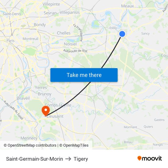 Saint-Germain-Sur-Morin to Tigery map