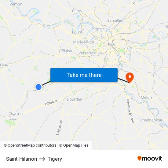 Saint-Hilarion to Tigery map