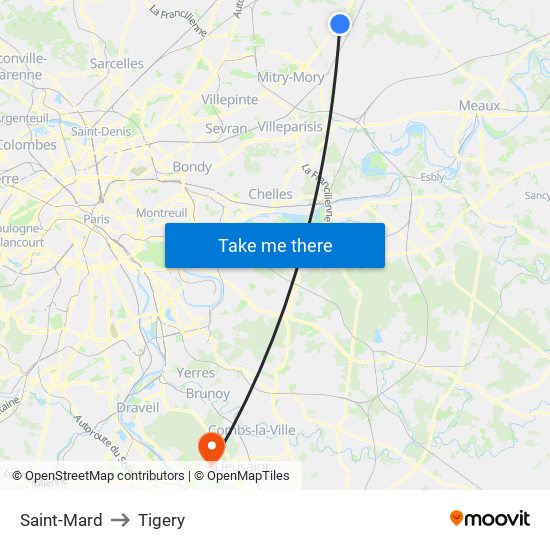 Saint-Mard to Tigery map