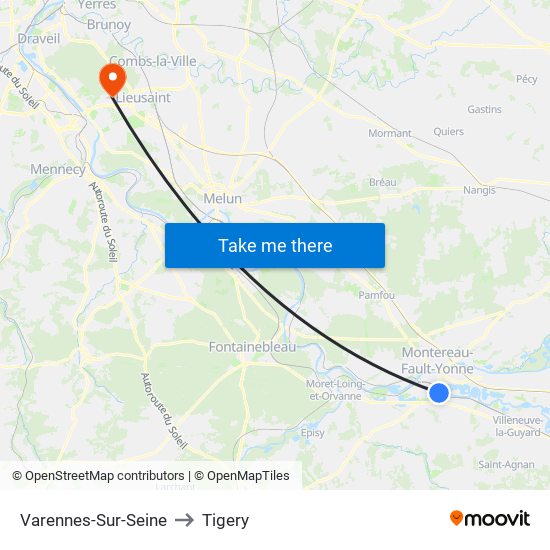 Varennes-Sur-Seine to Tigery map