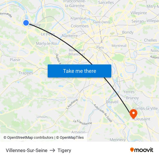 Villennes-Sur-Seine to Tigery map