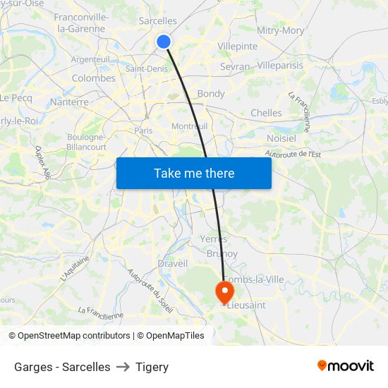 Garges - Sarcelles to Tigery map