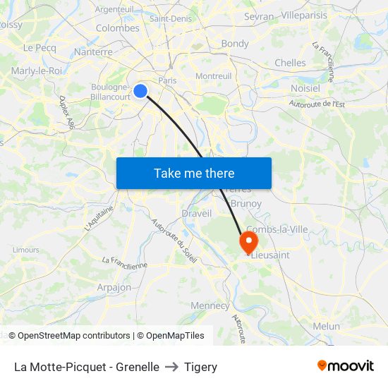 La Motte-Picquet - Grenelle to Tigery map