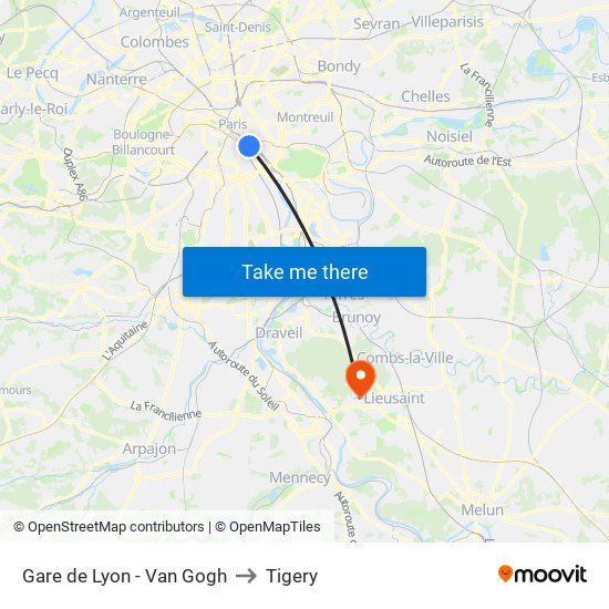 Gare de Lyon - Van Gogh to Tigery map