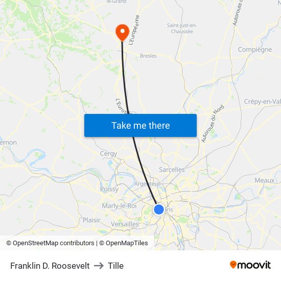 Franklin D. Roosevelt to Tille map
