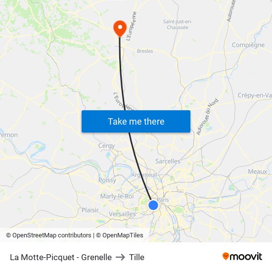 La Motte-Picquet - Grenelle to Tille map