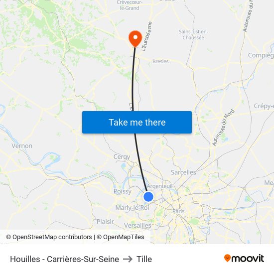 Houilles - Carrières-Sur-Seine to Tille map