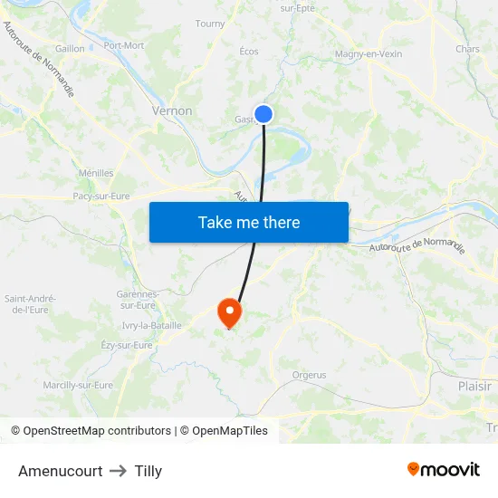 Amenucourt to Tilly map