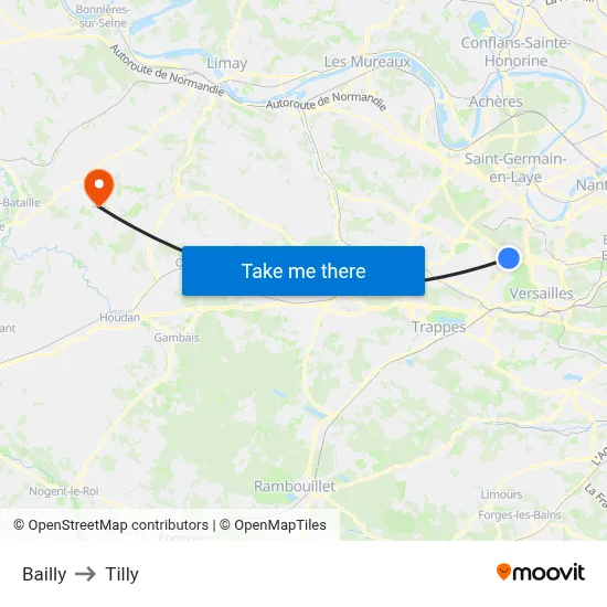 Bailly to Tilly map
