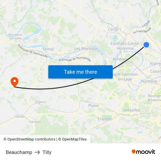 Beauchamp to Tilly map