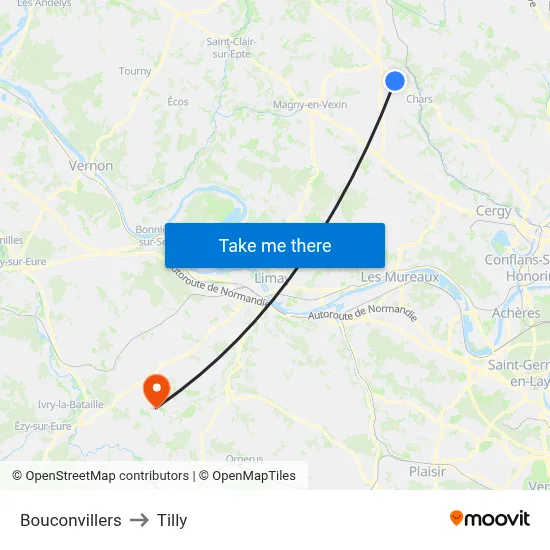Bouconvillers to Tilly map