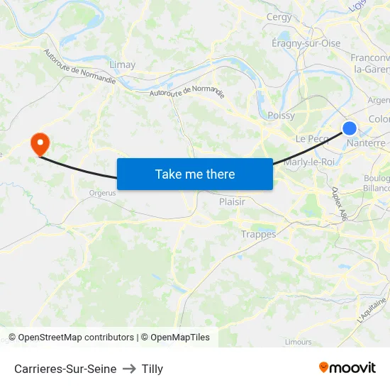 Carrieres-Sur-Seine to Tilly map
