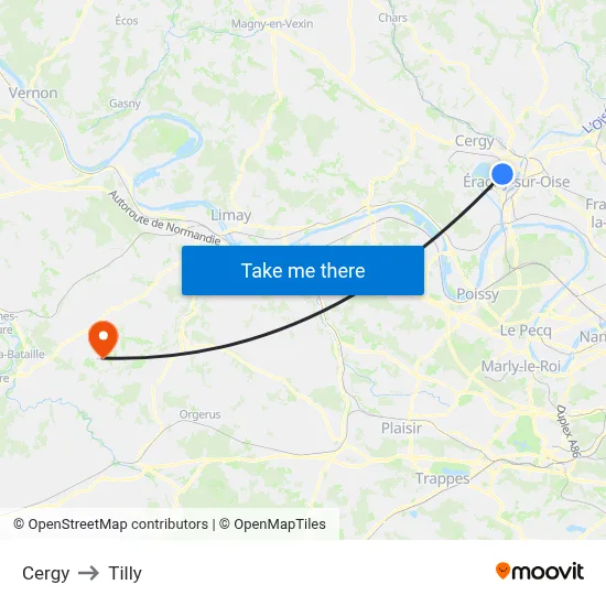 Cergy to Tilly map