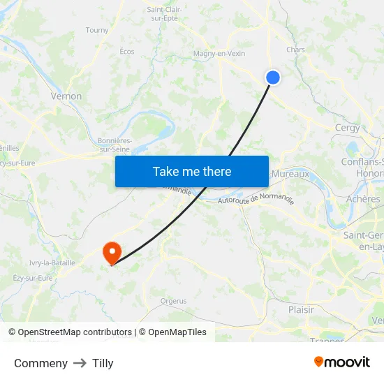 Commeny to Tilly map